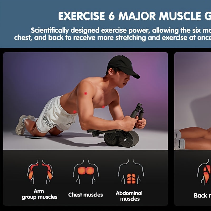 Abs Roller With Knee Pads & Timer